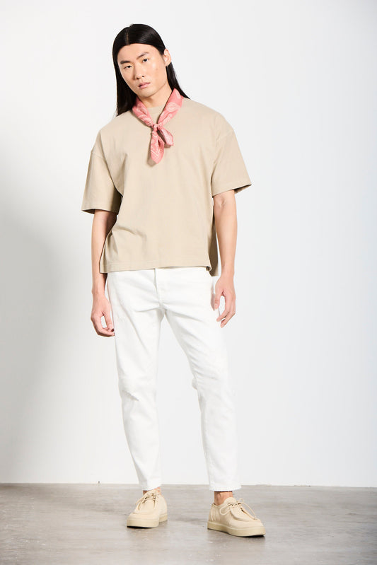 RHEINAU | RELAXED CROPPED | WHITE GOLDGARN DENIM