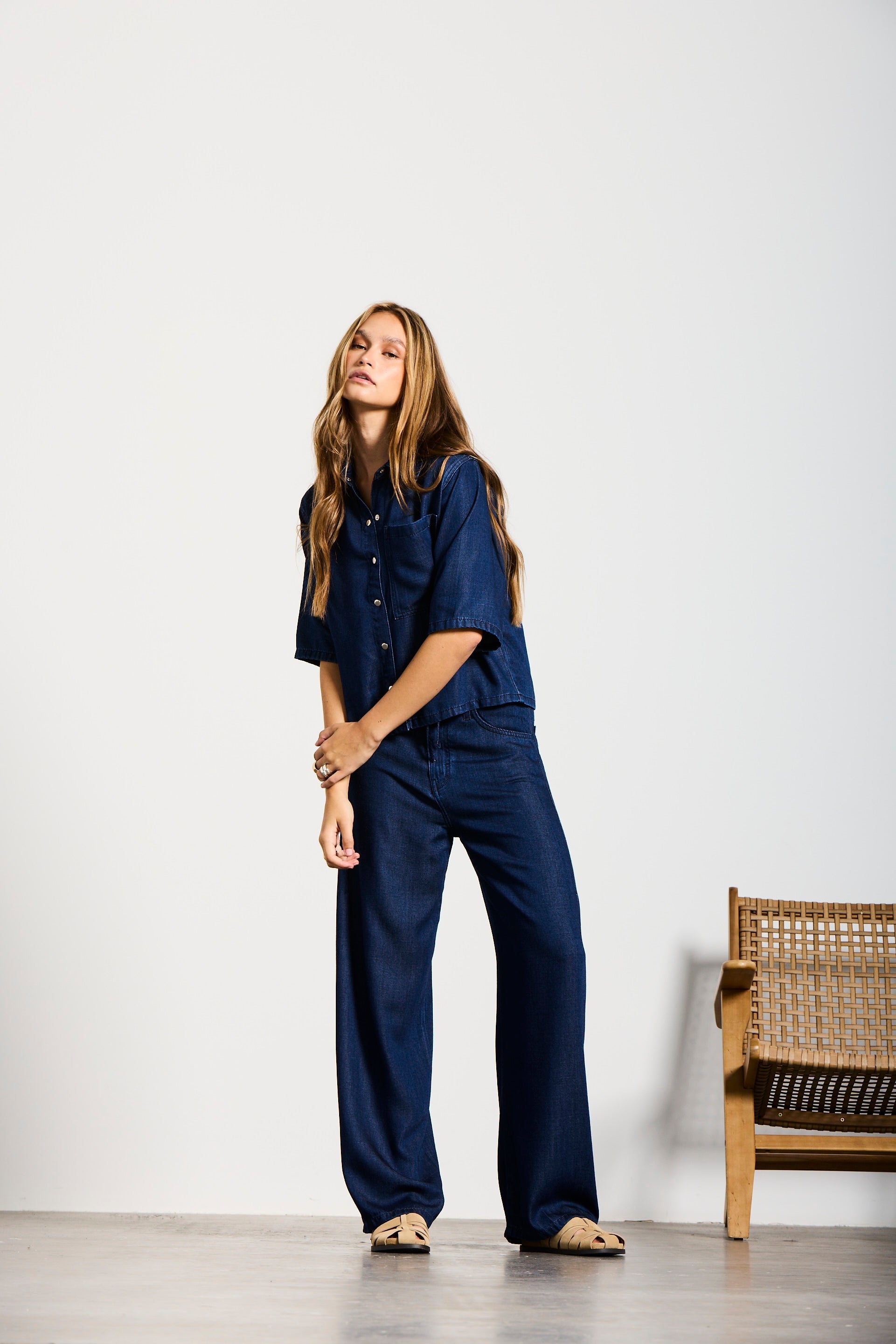 K4 | WIDE LEG | DARKBLUE GOLDGARN DENIM