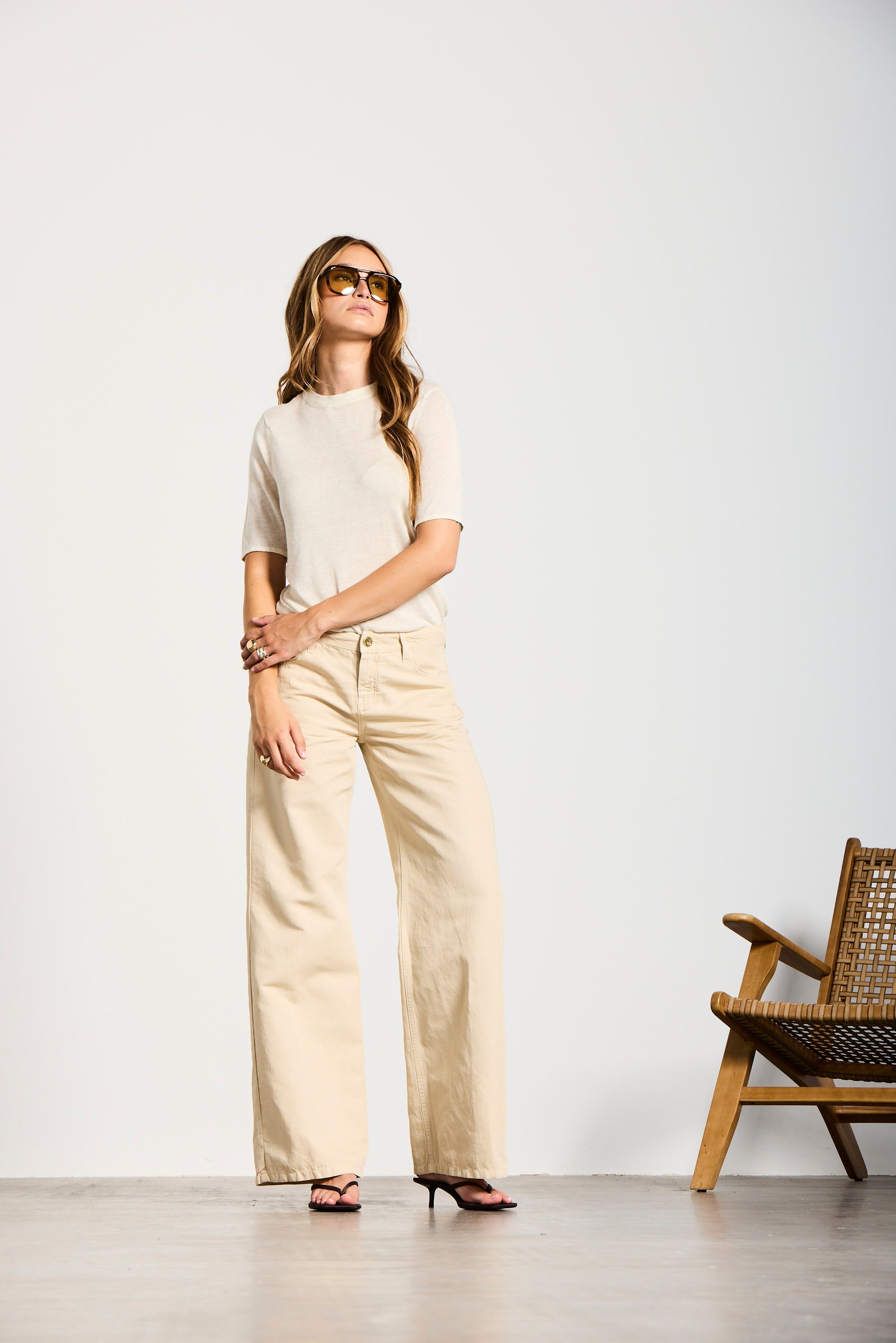 P8 | WIDE LEG | SAND GOLDGARN DENIM