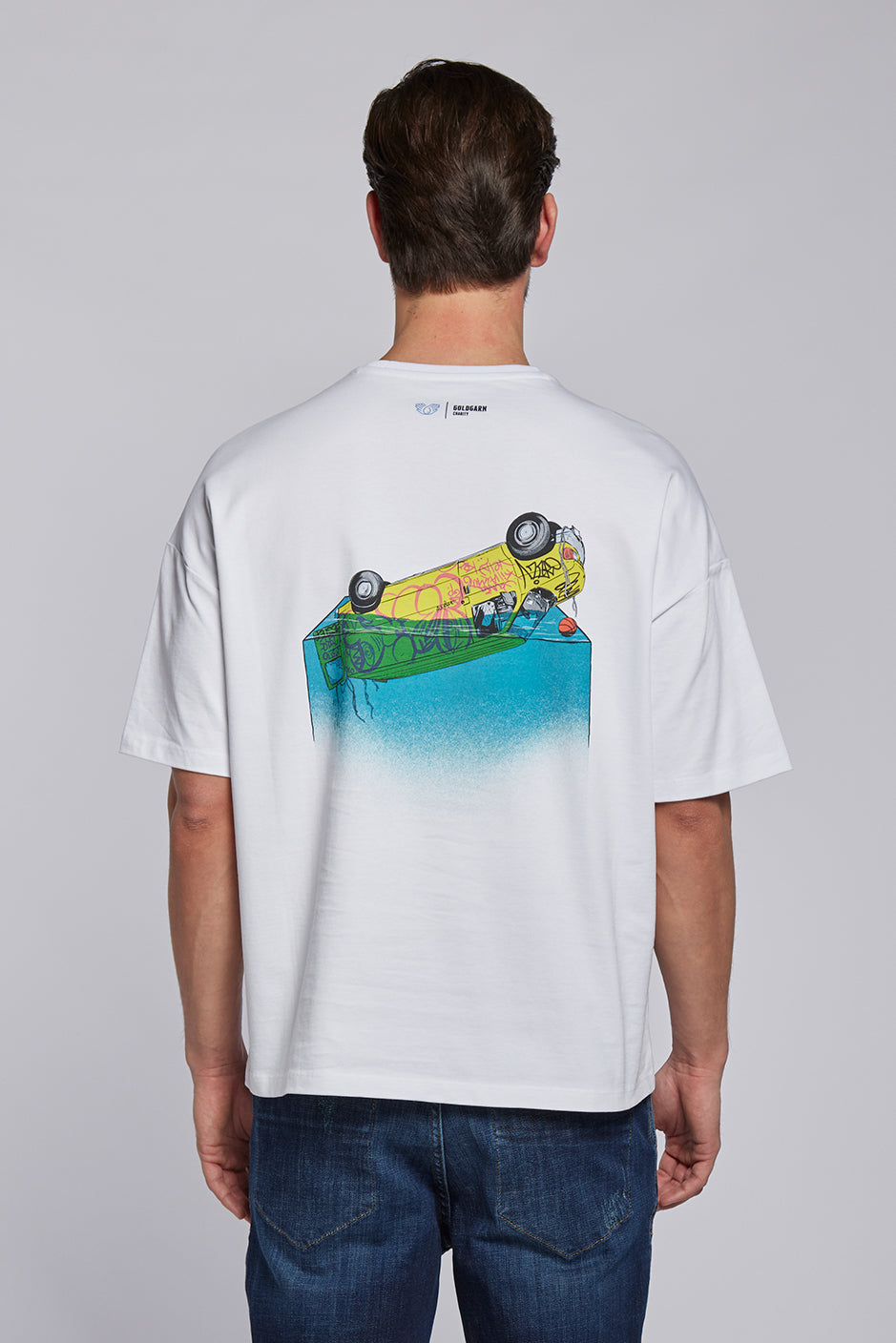 68 | THE CHARITY TEE `VAN` | WHITE GOLDGARN DENIM