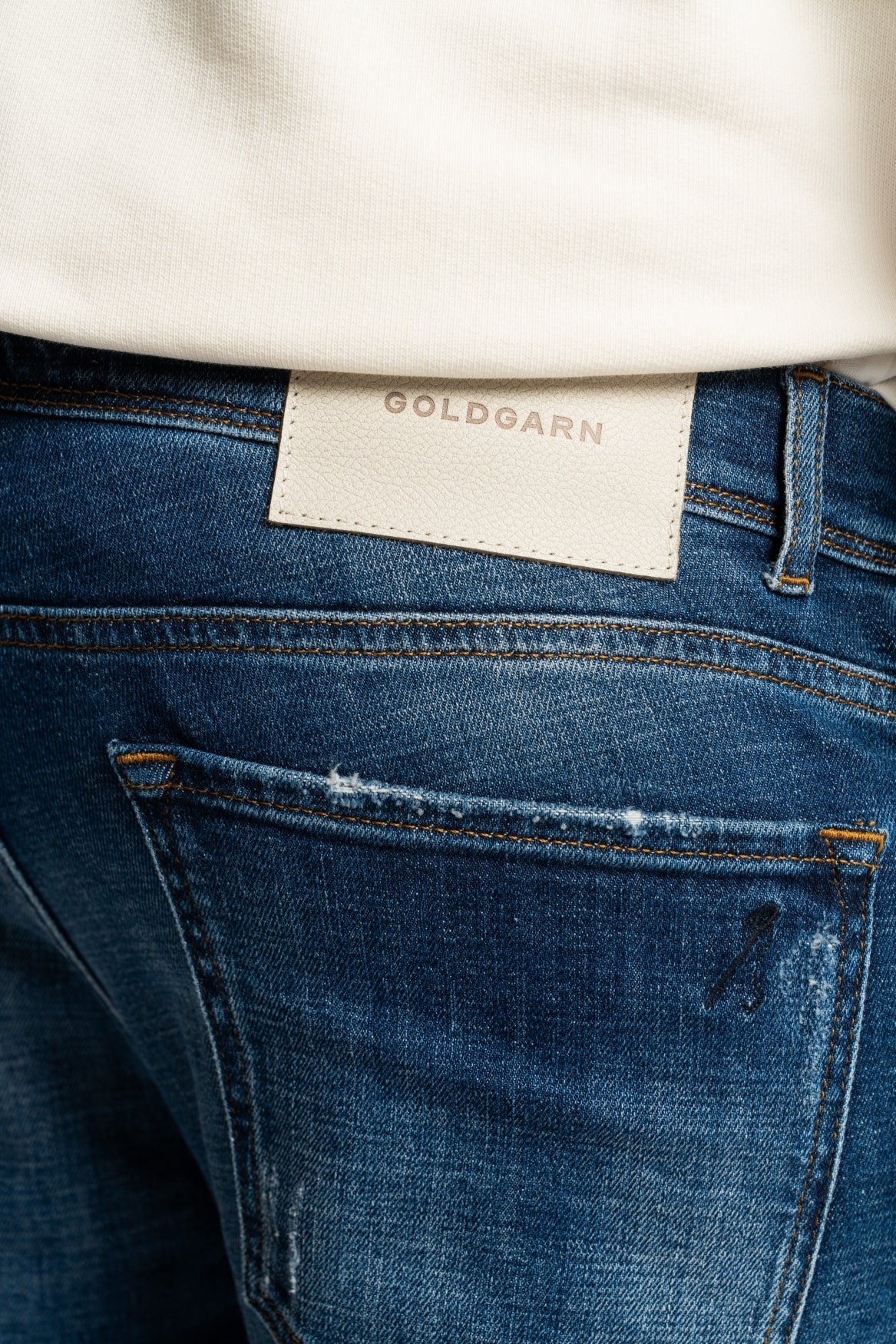 RHEINAU | RELAXED CROPPED | MIDBLUE GOLDGARN DENIM