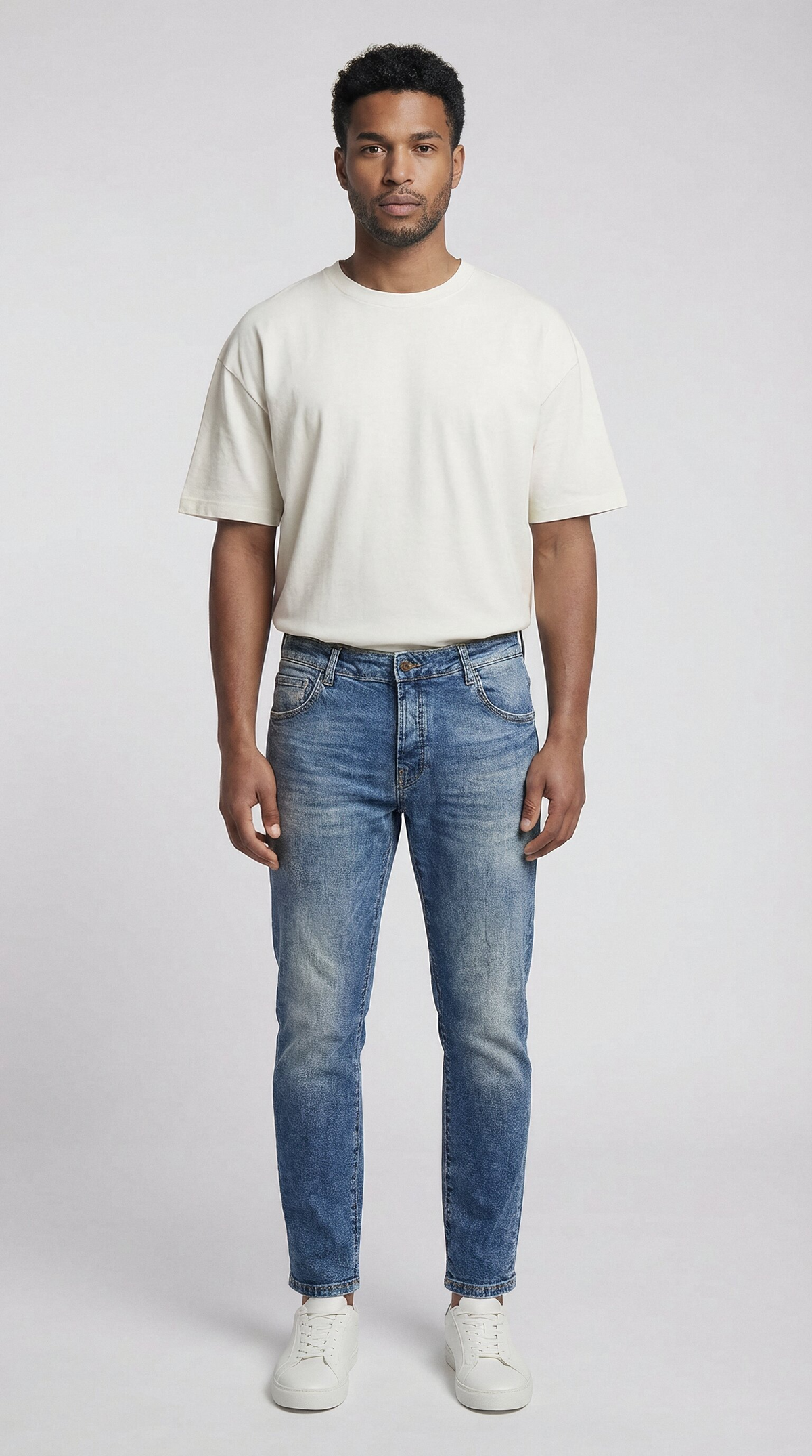 NECKARAU | CROPPED | VINTAGEBLUE GOLDGARN DENIM