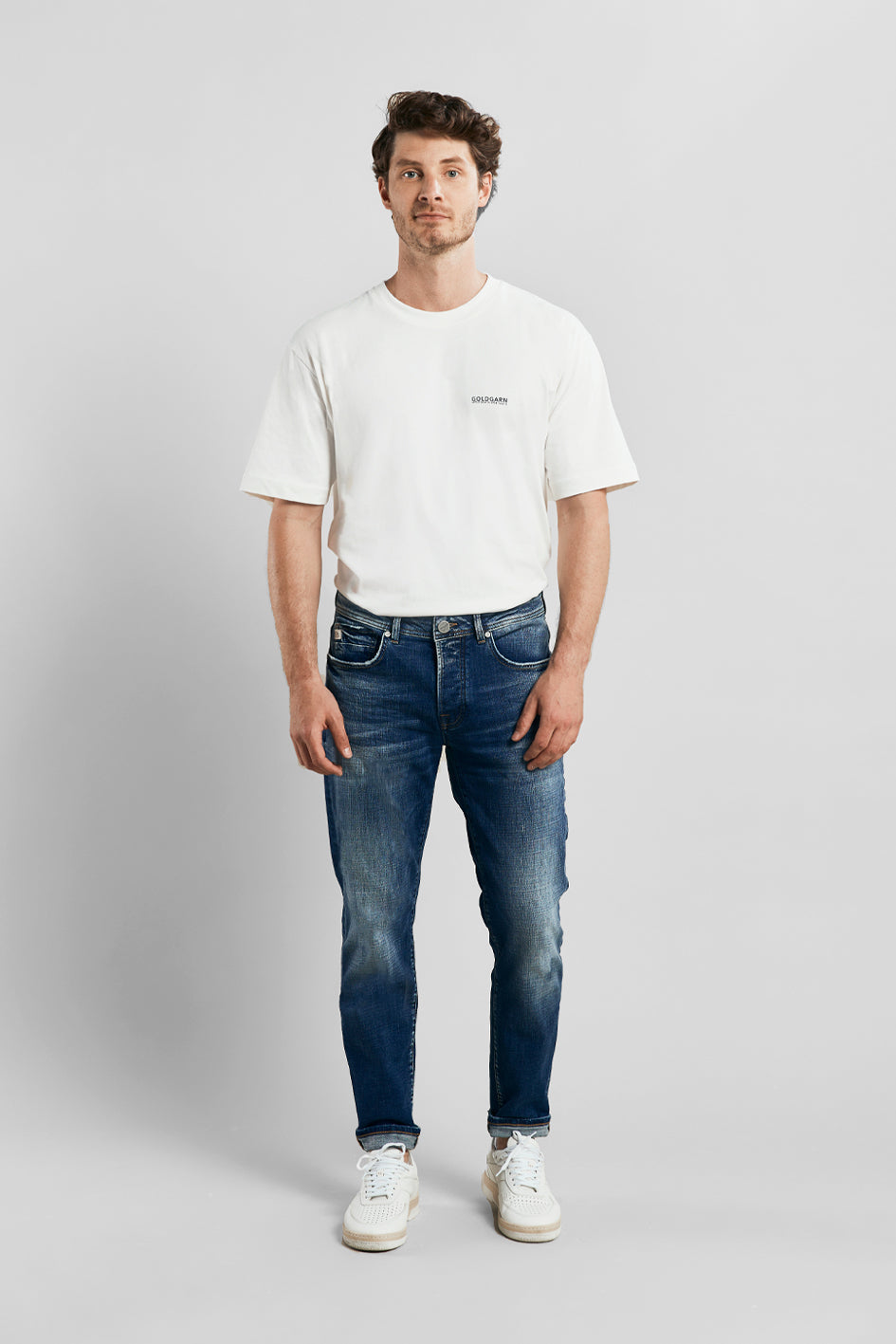 U2 | TAPERED FIT | MIDBLUE GOLDGARN DENIM