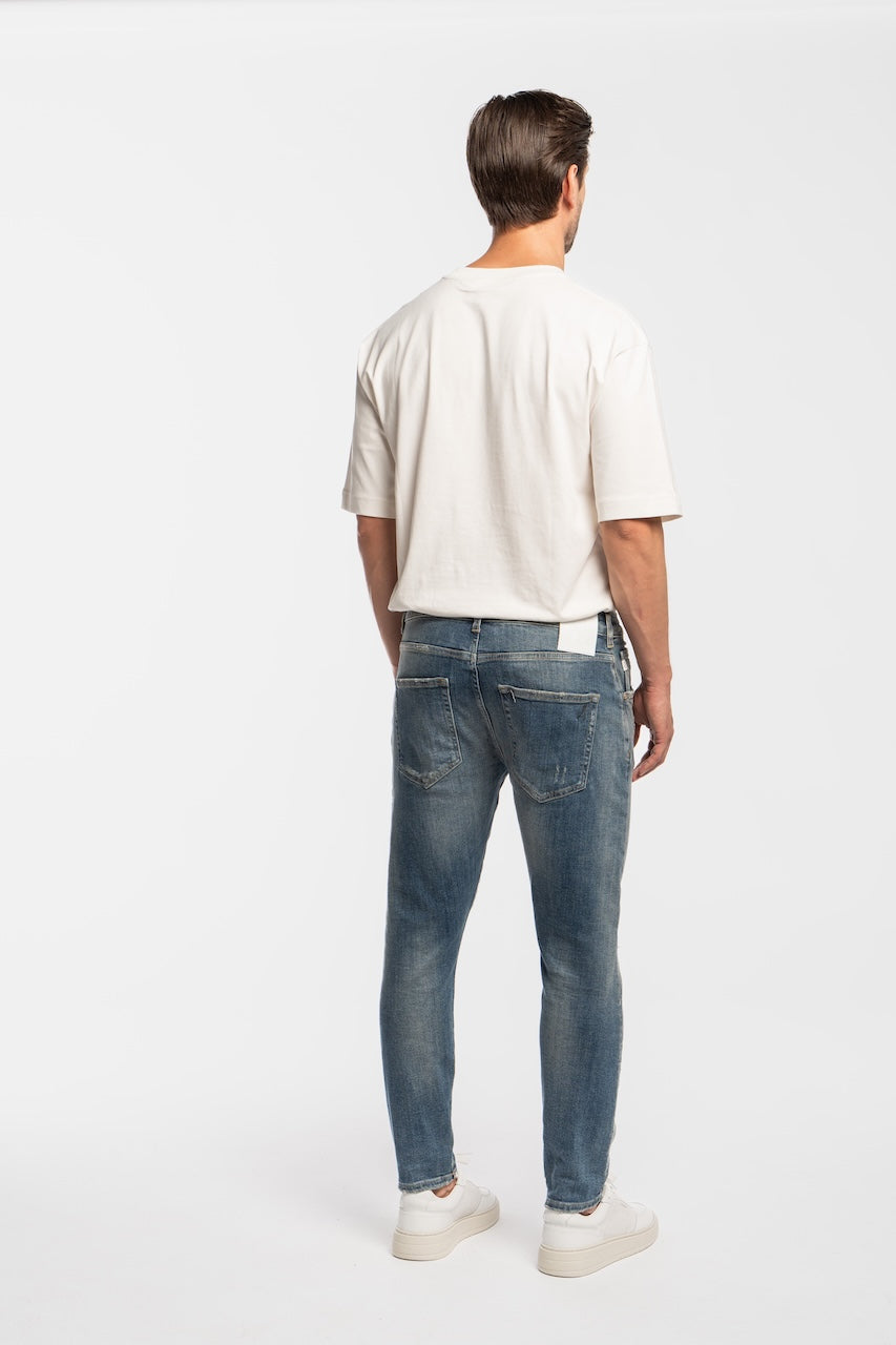 NECKARAU | CROOPED | VINTAGEBLUE GOLDGARN DENIM