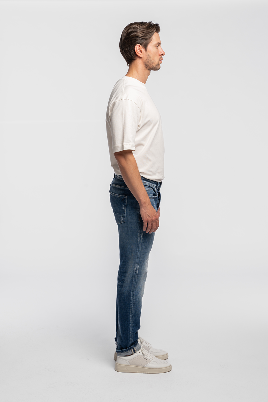 U2 | TAPERED FIT | MIDBLUE GOLDGARN DENIM