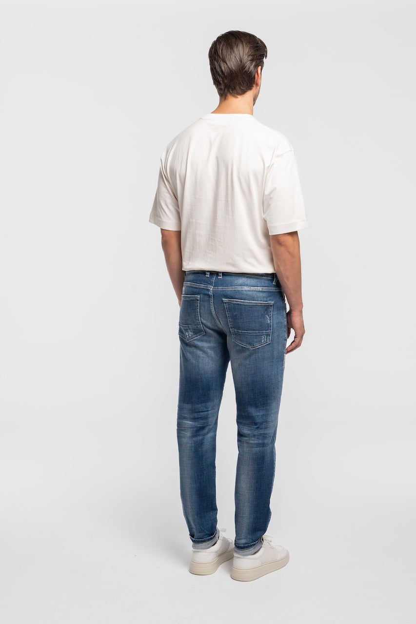U2 | TAPERED FIT | MIDBLUE GOLDGARN DENIM