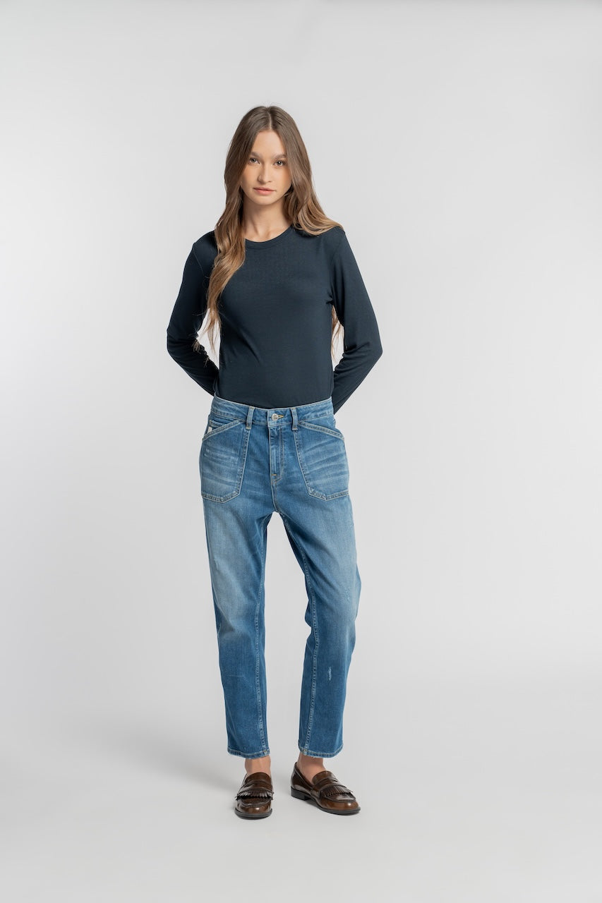 SCHÖNAU | RELAXED FIT | MIDBLUE GOLDGARN DENIM