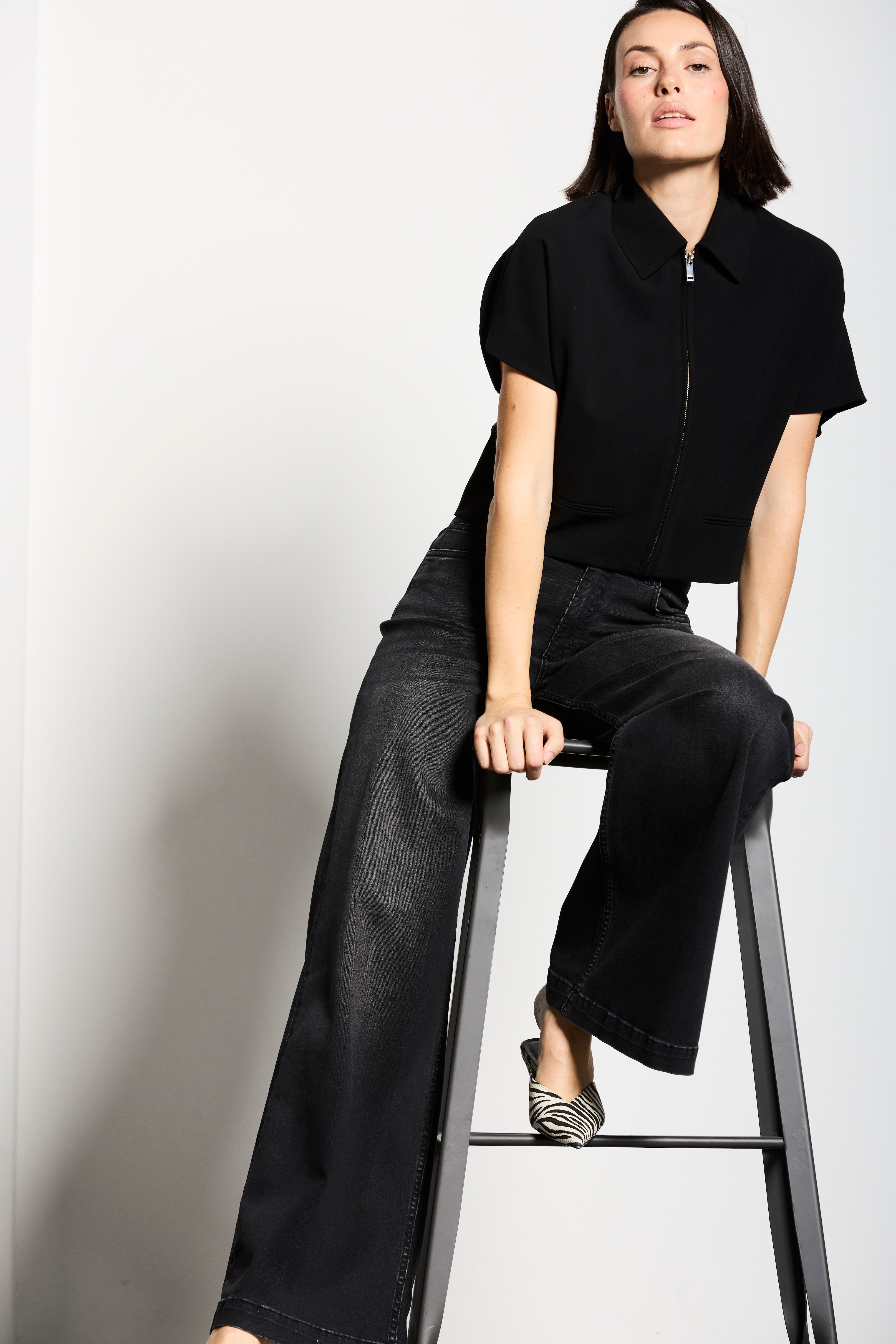 LUISENPARK | PALAZZO | BLACK GOLDGARN DENIM