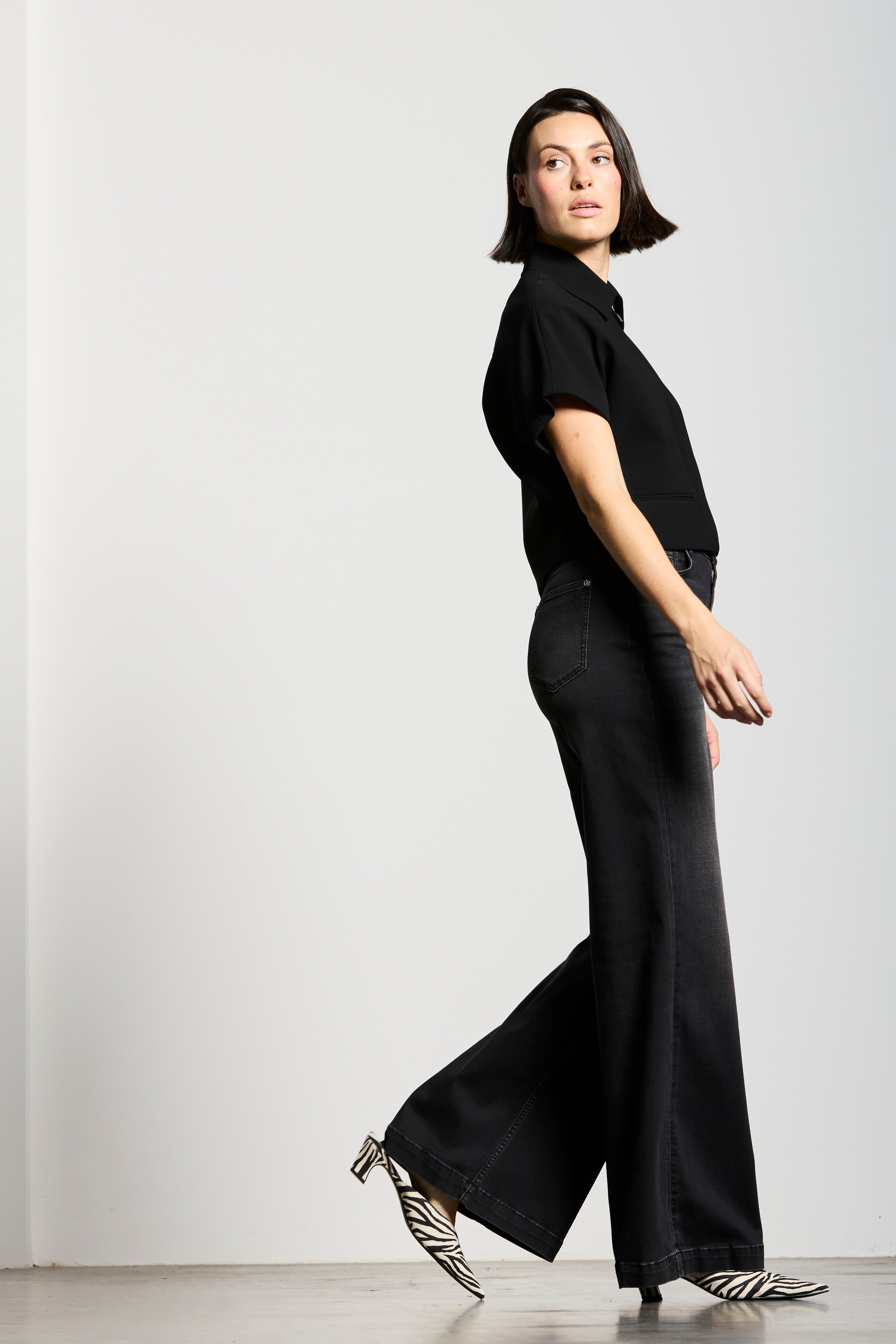 LUISENPARK | PALAZZO | BLACK GOLDGARN DENIM