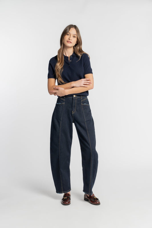 LUZENBERG | BARELL LEG | DARKBLUE GOLDGARN DENIM