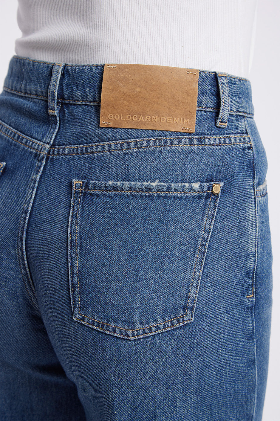LUISENPARK | STRAIGHT | MIDBLUE GOLDGARN DENIM