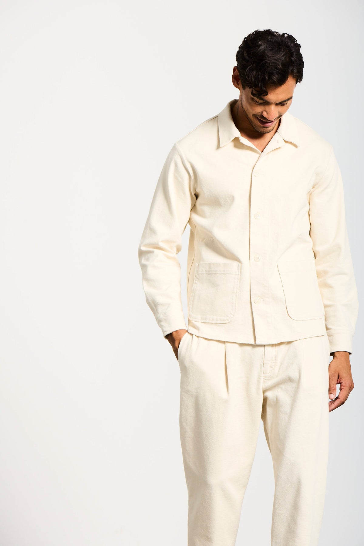 68 | THE WORKER JACKET | BEIGE GOLDGARN DENIM