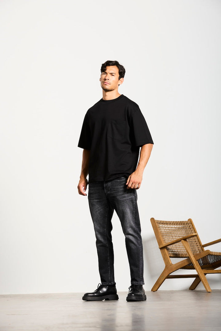 RHEINAU | RELAXED CROPPED | VINTAGEBLACK GOLDGARN DENIM