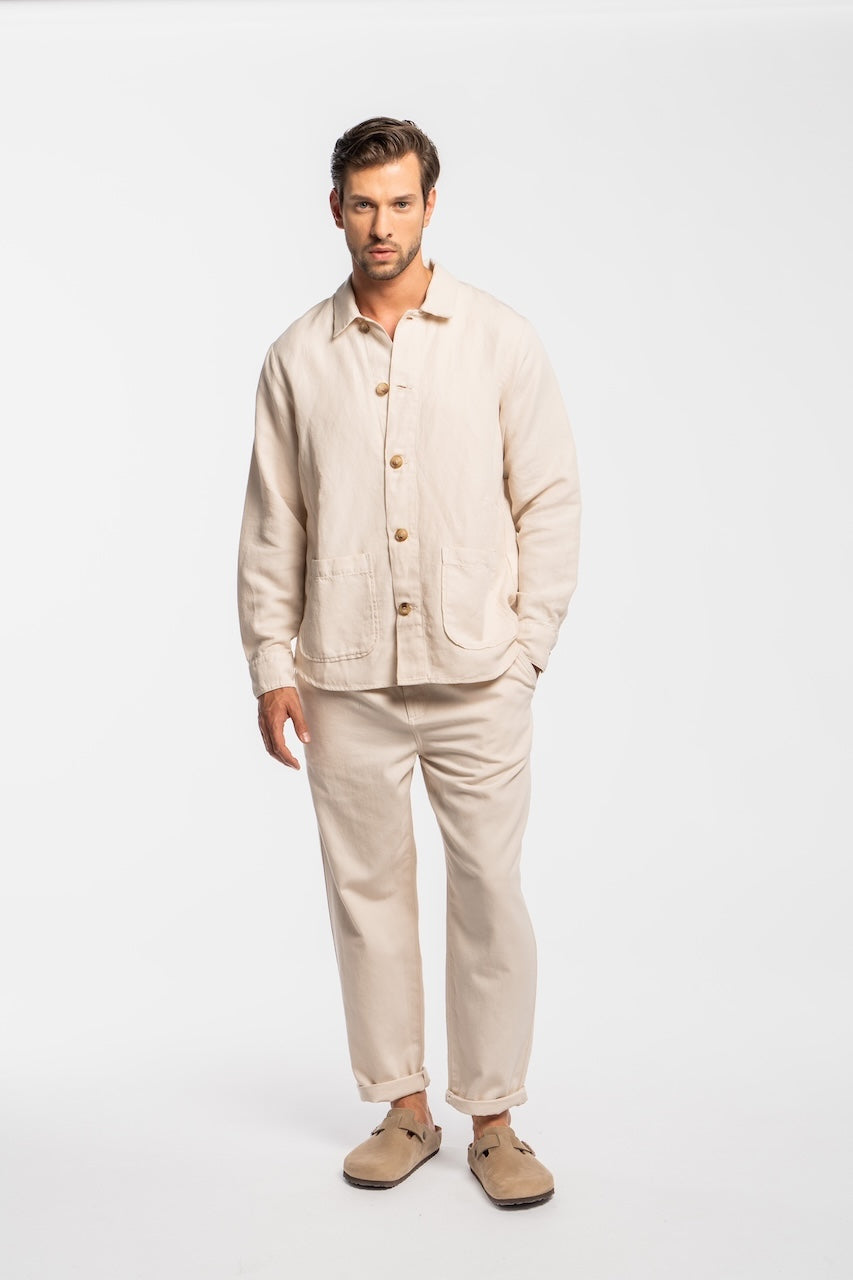 68 | THE WORKER JACKET | BEIGE GOLDGARN DENIM