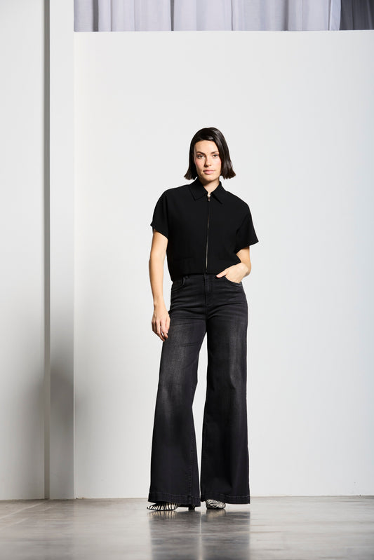 LUISENPARK | PALAZZO | BLACK GOLDGARN DENIM