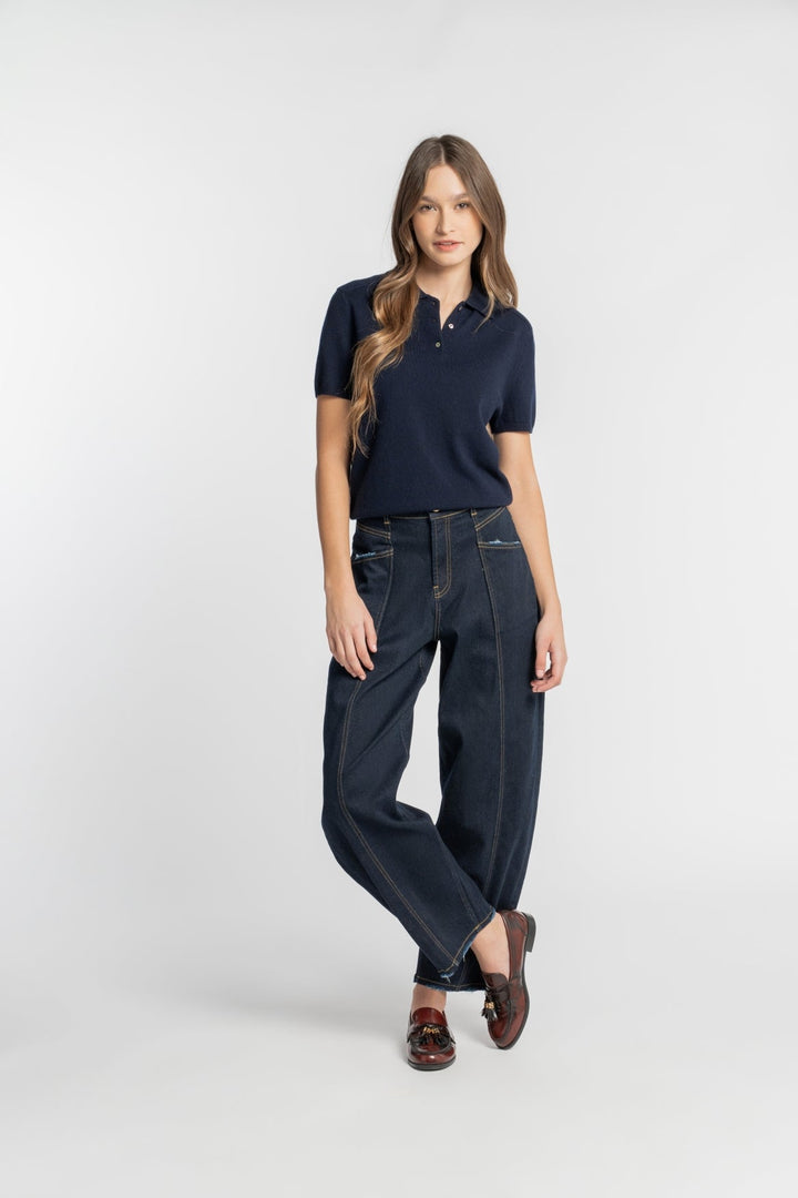 LUZENBERG | BARELL LEG | DARKBLUE GOLDGARN DENIM