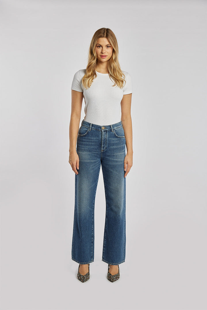 LUISENPARK | STRAIGHT | MIDBLUE GOLDGARN DENIM